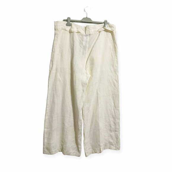 NILI LOTAN Esmae Linen Wide-leg Pants In White, Size M, New with tag‎ - Picture 4 of 16